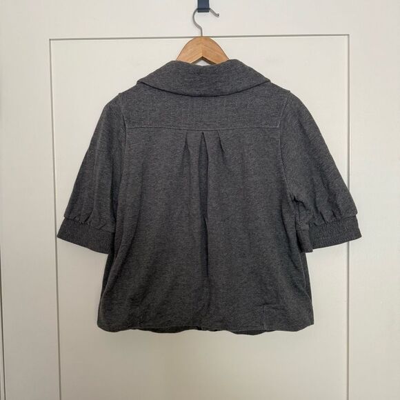 Weekend Max Mara Cardigan Jacket Womens Sz L Gray Button Up Short Sleeve Soft - Picture 6 of 14